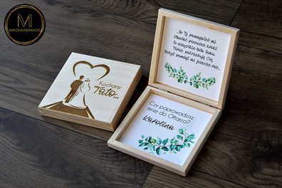 Wyjątkowa prośba o prowadzenie do ołtarza – personalizowane drewniane pudełko