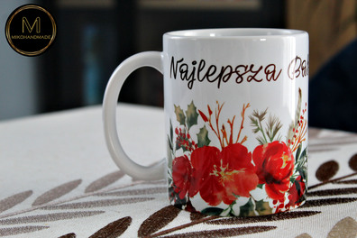 Kubek dla Babci - Czerwone Kwiaty