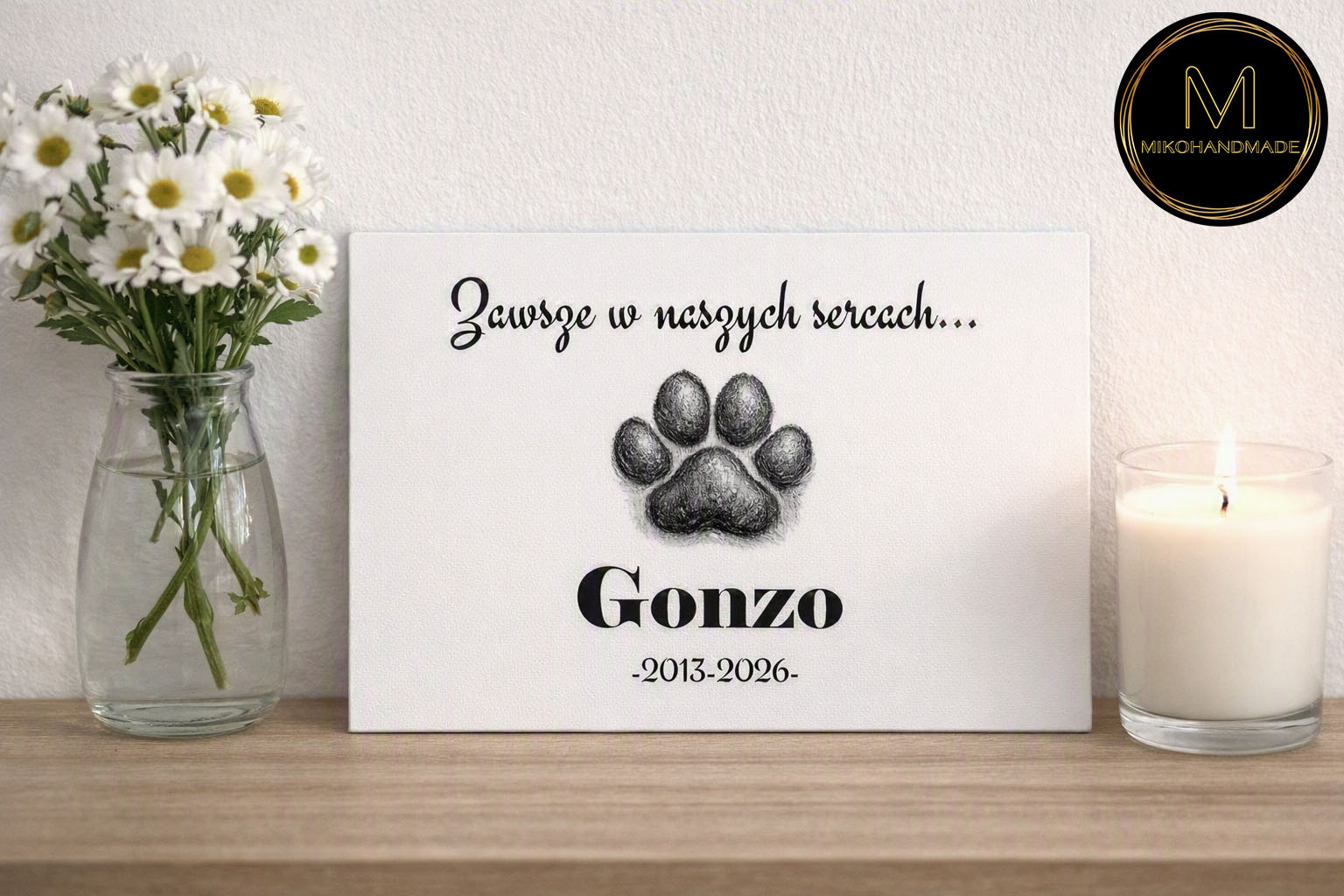 Personalizowana tabliczka upamiętniająca zmarłego psa - Na zawsze