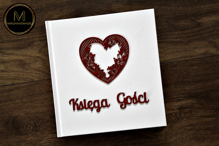 Księga Gości - biała - białe karty - wzór 2 (dekor do wyboru) (3)