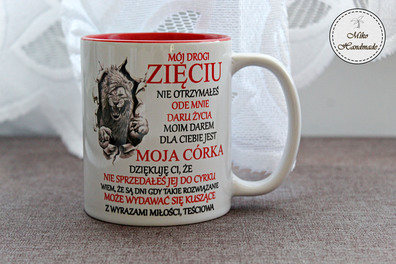 Kubek dla zięcia - lew (Wzór nr 1)