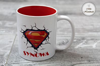 Kubek Super Synowej - czerwony środek