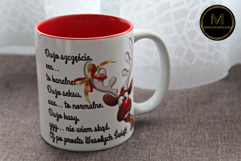 Personalizowany Kubek Świąteczny z Reniferem - Niech Życzenia Otulą Cię Magią Świąt! (2)