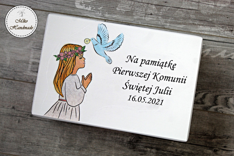 Skrzynka na pamiątkę PKŚ - dziewczynka - biała (3)