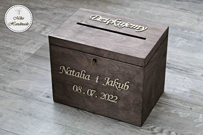 Skrzynka na koperty personalizowana - brąz