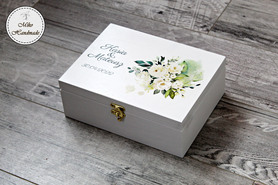 Pudełko na pamiątkę Ślubu - białe kwiaty