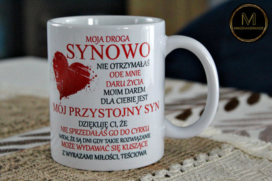 Zabawny kubek dla synowej - serce