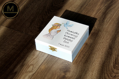 Personalizowane Pudełko na Pamiątki Komunijne 