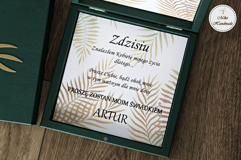 Prośba o Świadkowanie - liście (wybierz kolor pudełka) (4)