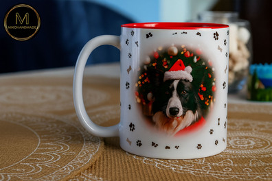 Świąteczny kubek z psem - Border Collie