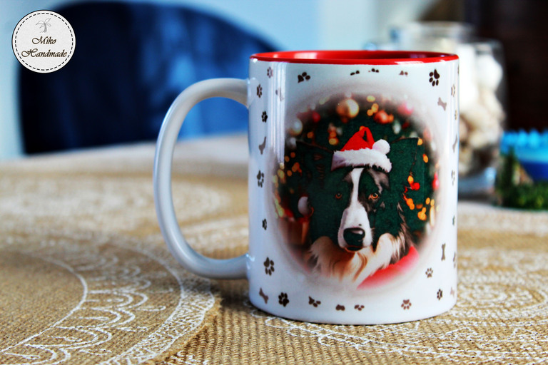 Świąteczny kubek z psem - Border Collie