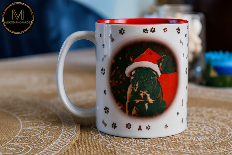 Świąteczny kubek z psem - Buldog Francuski (2)